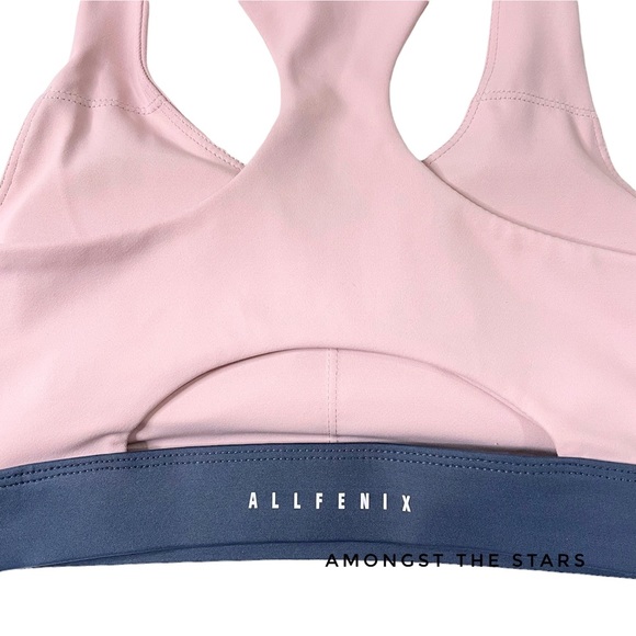 All Fenix Three Stone Pink White Grey Colorblock Sports Bra - Picture 8 of 9